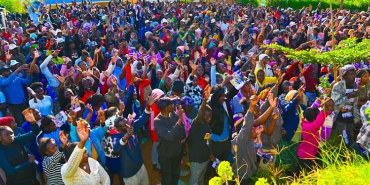 Locals attending a rally by Labour CS Alfred Mutua on November 23, 2025. Kalonzo