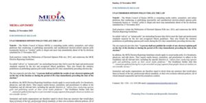 MCK statement on Sunday, November 23, 2025. PHOTO