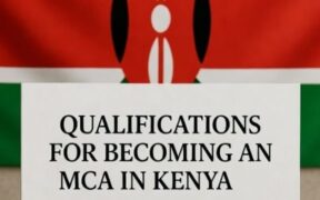 Qualifications to become an MCA in Kenya and their roles.