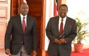 Prime CS Musalia Mudavadi and President Ruto during past State House event. PHOTO/CD