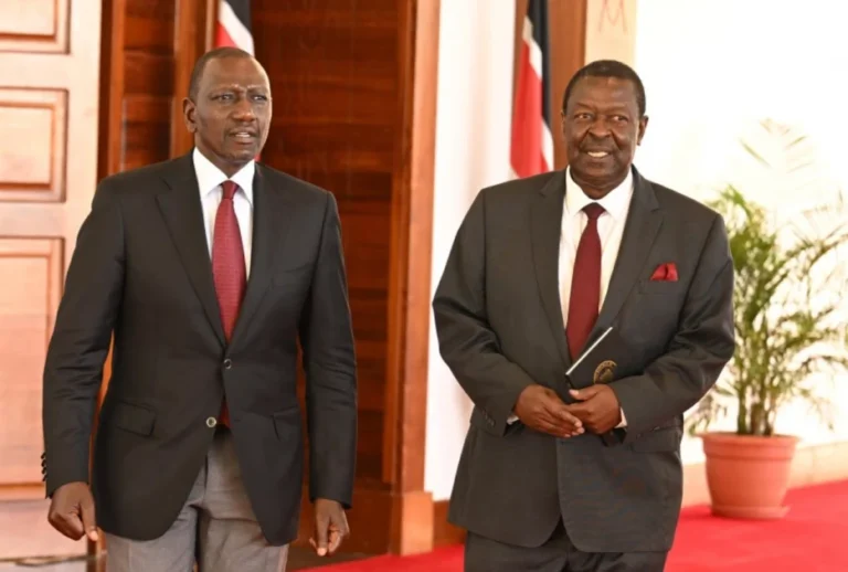 Prime CS Musalia Mudavadi and President Ruto during past State House event. PHOTO/CD