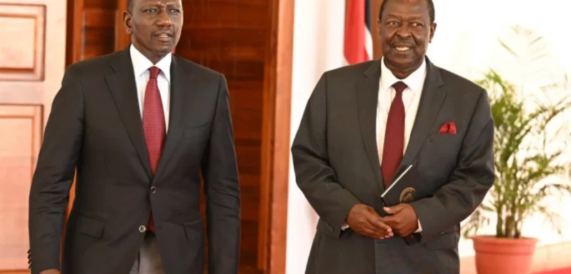 Prime CS Musalia Mudavadi and President Ruto during past State House event. PHOTO/CD
