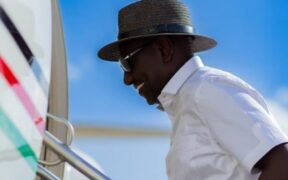 File image of President William Ruto boarding a plane