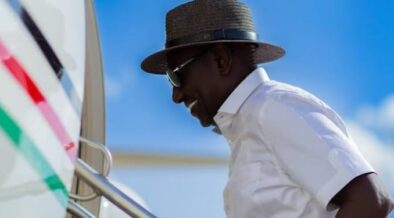 File image of President William Ruto boarding a plane