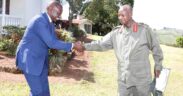 President William Ruto makes a courtesy call on President Yoweri Kaguta Museveni of Uganda at Mubende State Lodge in December 2019. PHOTO/PCS.