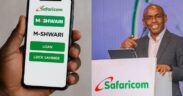 Safaricom CEO Peter Ndegwa and M-Shwari app. PHOTO