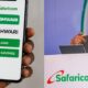 Safaricom CEO Peter Ndegwa and M-Shwari app. PHOTO
