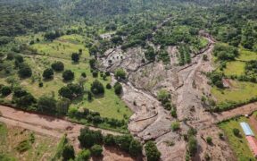 A Section Of Land That Was Swept Away By Floods in Elgeyo Marakwet. PHOTO/ Murkomen X