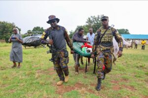 KDF Officers Helping With The Search and Rescue Mission in Elgeyo Marakwet Landslide Disaster. PHOTO/ Murkomen X 