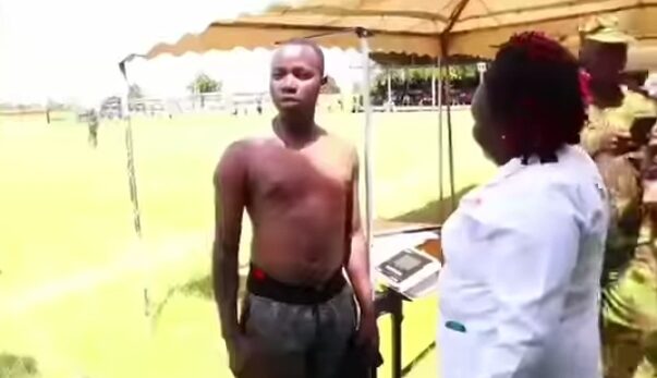 Man blocked from joining police during police recruitment exercise.