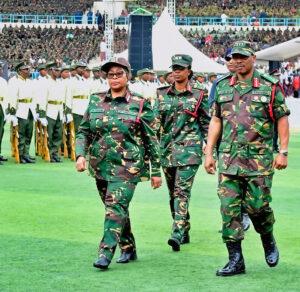 Samia Suluhu Hassan, the President of Tanzania and Commander-in-Chief of the Armed Forces, in a Military Uniform Together with other Generals. PHOTO/ Courtesy 