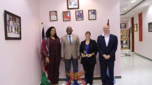 NDC Commandant, Lieutenant General Juma Mwinyikai, hosted a delegation from the United States Military Group–Kenya. PHOTO/KDF.