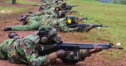 Police officers during a past range shooting competition at Kiganjo Police College in Nyeri County. FILE PHOTO