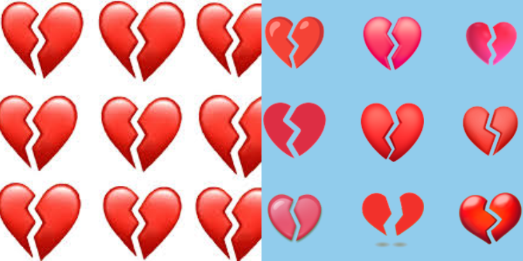 Heartbreak emojis. PHOTO/Courtesy.