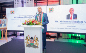 DCI Director Mohamed I. Amin speaking at the 93rd INTERPOL General Assembly in Morocco. PHOTO/NPS.