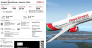 Collage of Kenya Airways flight and ticket. PHOTO/File