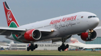 Kenya airways plane at JKIA