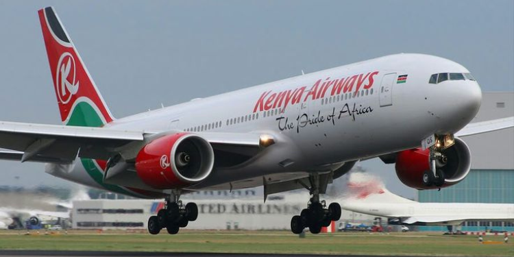 Kenya airways plane at JKIA