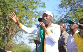 Leonard Wamuthende campaigning for Mbeere North MP seat during past political rally in Mbeere. PHOTO/Wamuthende X