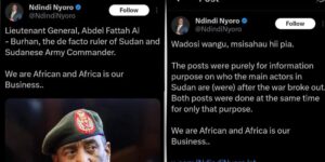 Kiharu MP Ndindi Nyoro has been forced to explain his past post featuring Sudan's RSF leader, Mohammed Hamdan Dagalo, after huge criticism. PHOTO/Nyoro X. 