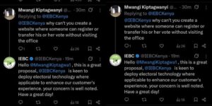 IEBC has responded to proposals to create a voter registration website. PHOTO/IEBC X.