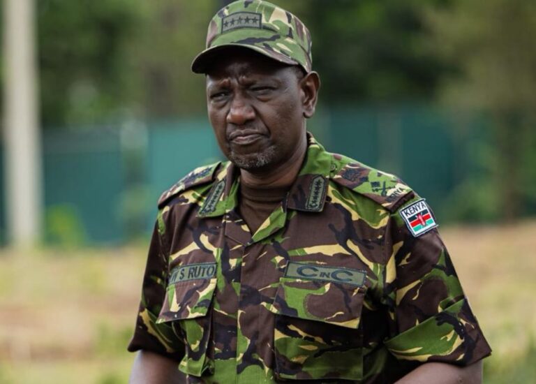 President William Ruto dons the KDF jungle uniform during KDF Day Celebrations on October 14, 2025. PHOTO/PCS.