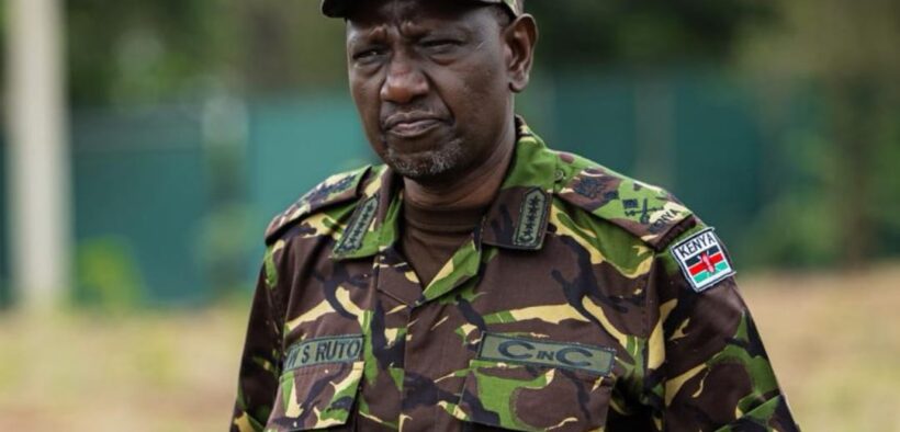 President William Ruto dons the KDF jungle uniform during KDF Day Celebrations on October 14, 2025. PHOTO/PCS.