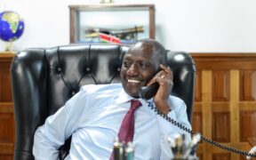 President William Ruto during a past phone conversation. PHOTO/PCS.