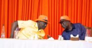 President William Ruto consults with ODM party leader Oburu Oginga during the ODM’S Founders Dinner in Mombasa. PHOTO/ODM.