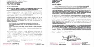 COTU (K) two letters to Interior CS Kipchumba Murkomen and Prime CS Musalia Mudavadi. PHOTO/COTU (K).