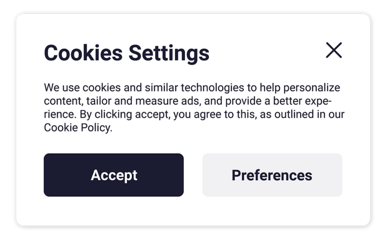 A photo of cookie settings for illustration. PHOTO/Boom Visibility.