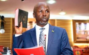 PSC boss Anthony Muchiri during the past swearing ceremony. PHOTO/BS