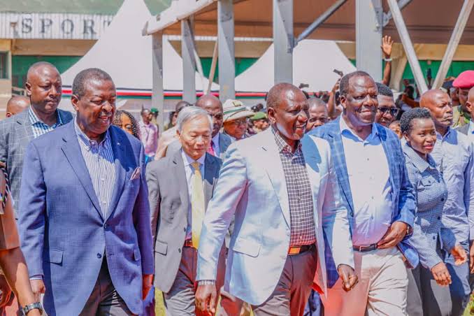 President William Ruto and other top government officials during the launch of NYOTA project in Mumias Sports Complex Kakamega County. PHOTO/S