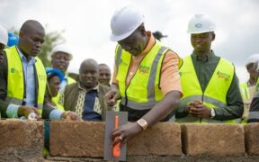 President William Ruto at the construction site of affordable housing units for representation. PHOTO/KBC D X