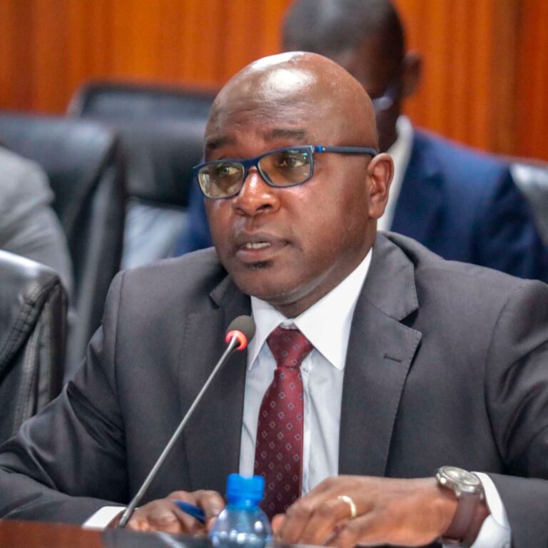 Kenya Revenue Authority (KRA) Commissioner-General Humphrey Wattanga before the National Assembly Trade, Industry and Cooperatives Committee at Continental House Nairobi on Tuesday, November 28, 2023 regarding the irregular release of condemned sugar. PHOTO /DENNIS ONSONGO.