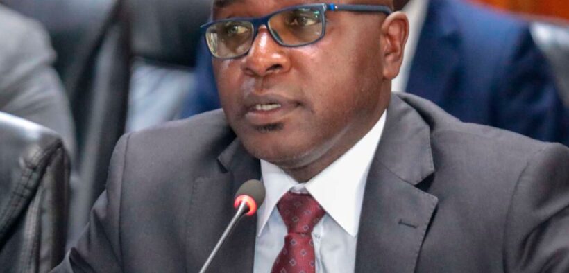 Kenya Revenue Authority (KRA) Commissioner-General Humphrey Wattanga before the National Assembly Trade, Industry and Cooperatives Committee at Continental House Nairobi on Tuesday, November 28, 2023 regarding the irregular release of condemned sugar. PHOTO /DENNIS ONSONGO.