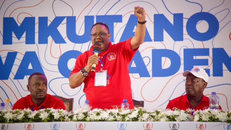 The chairman of Tanzania's main opposition party Chadema, Tundu Lissu, has been charged with treason [File: Ericky Boniphace/AFP]