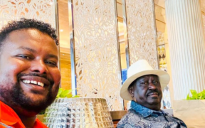 Oketch Salah and the late Raila during their happy moments Image/Salah/X