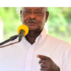 President Museveni during a press briefing at Kololo in Kampala
