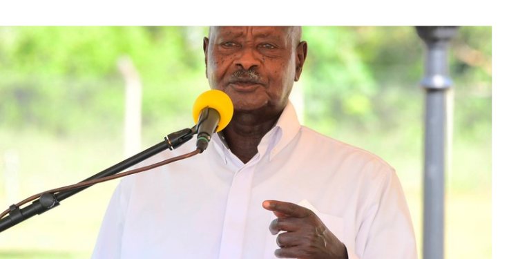 President Museveni during a press briefing at Kololo in Kampala