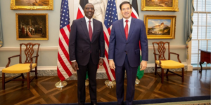 President William Ruto with U.S. Secretary of State Marco Rubio in Whitehouse. PHOTO/ Ruto X 