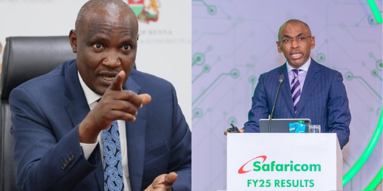 A Collage of Treasury CS John Mbadi and Safaricom’s CEO Peter Ndegwa. PHOTO/ File