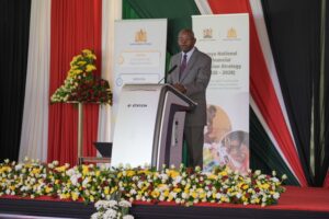 CBK Governor Dr Kamau Thugge during a launch of the NFIS (2025-2028) and the signing of the Women Entrepreneurs Finance Code
