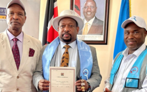 Mike Sonko, the Former Governor of Nairobi, Kenya, Receiving the Full Registration Certificate for his New Political Party, the National Economic Development Party (NEDP). PHOTO/ Capital FM