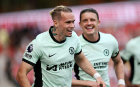 An image captured when Mudryk was celebrating a goal Image @Chelsea/X