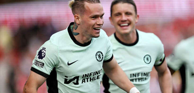 An image captured when Mudryk was celebrating a goal Image @Chelsea/X