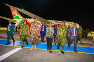 Kenyan Police Officers at the airport Returning After 18-Month Haiti Mission. Photo/NPS