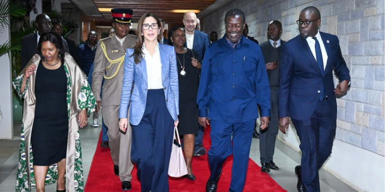 Queen Mary of Denmark with Prime CS Musalia Mudavadi, Tourism CS Rebecca Miano and Nairobi Governor Johnson Sakaja When she Arrived to Kenya on December 9, 2025. PHOTO/ OPCS