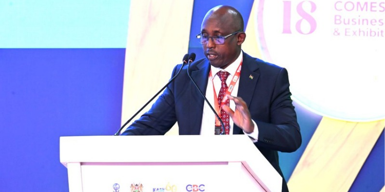 KNCCI CEO KK Mutahi in a Past Event. PHOTO/ KNCCI