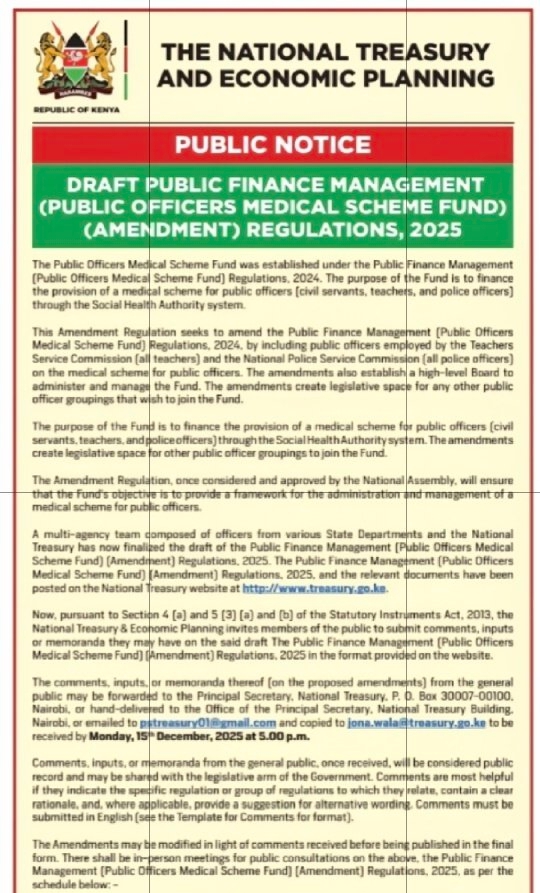 National Treasury announces new Medical Scheme Fund to undergo amendment in a public notice. PHOTO/NT X